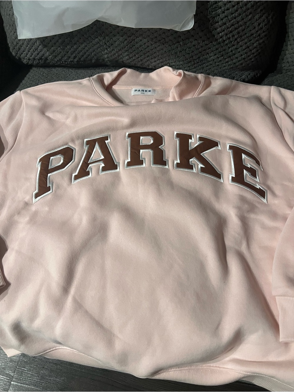Parke Rose with Mocha Crewneck Sweatshirt Fleece